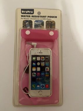 Pink Water-Resistant Phone Pouch with Clear Touch Window